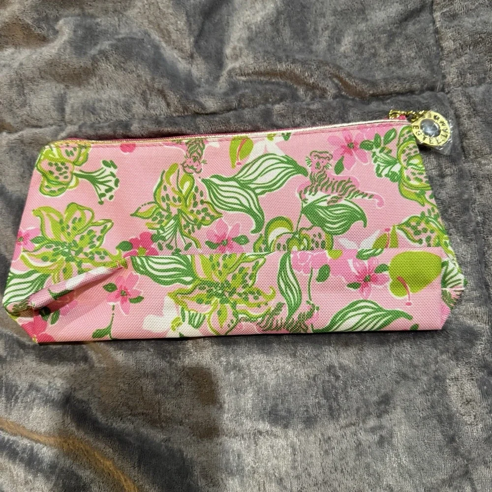 LILLY PULITZER FOR ESTEE LAUDER Tiger Lily Cosmetic Bag Travel Makeup Pouch NWOT